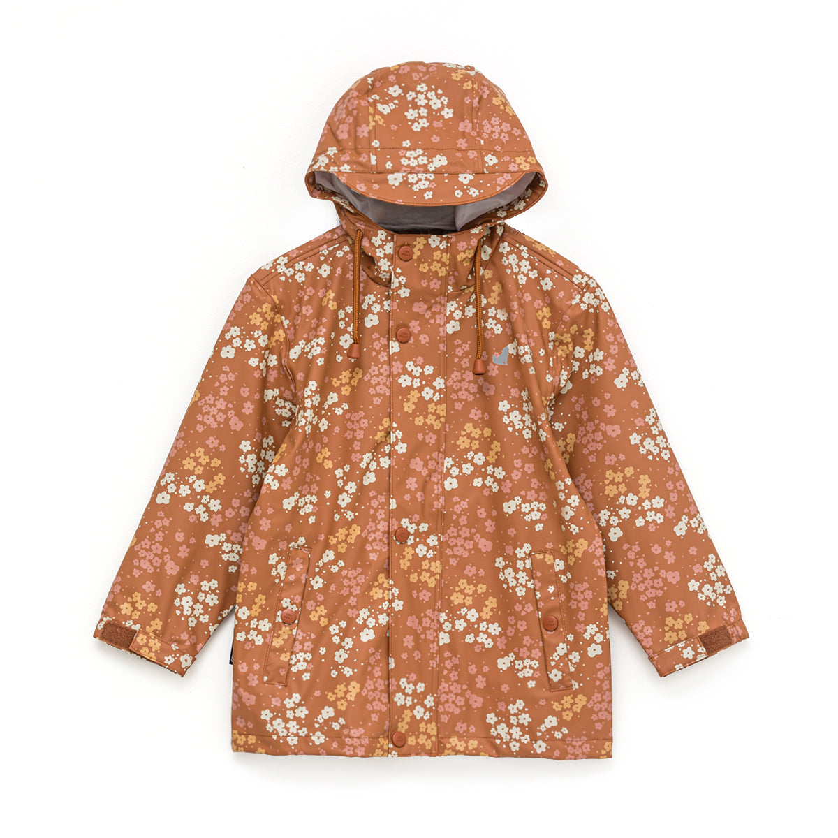 Kids’s raincoat printed pu welted seam