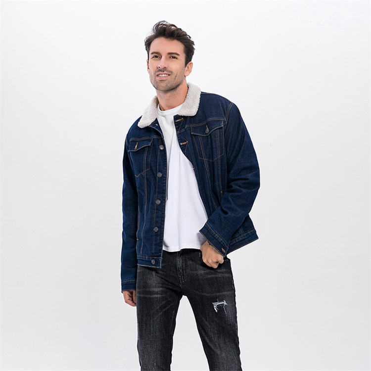 Men Sherpa Fleece Denim Jacket