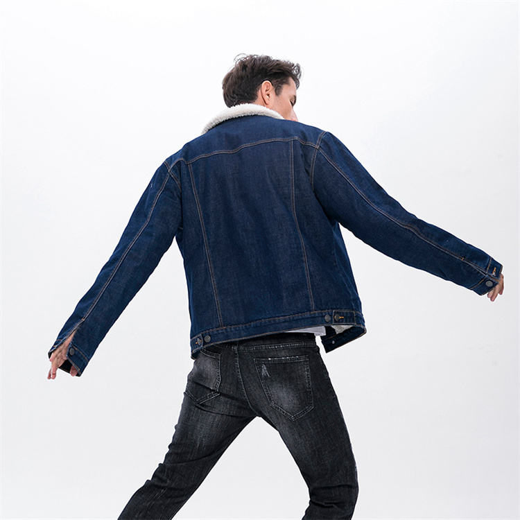 Men Sherpa Fleece Denim Jacket