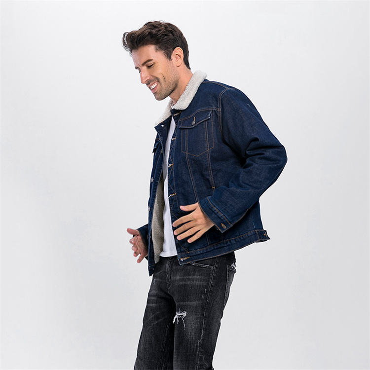 Men Sherpa Fleece Denim Jacket